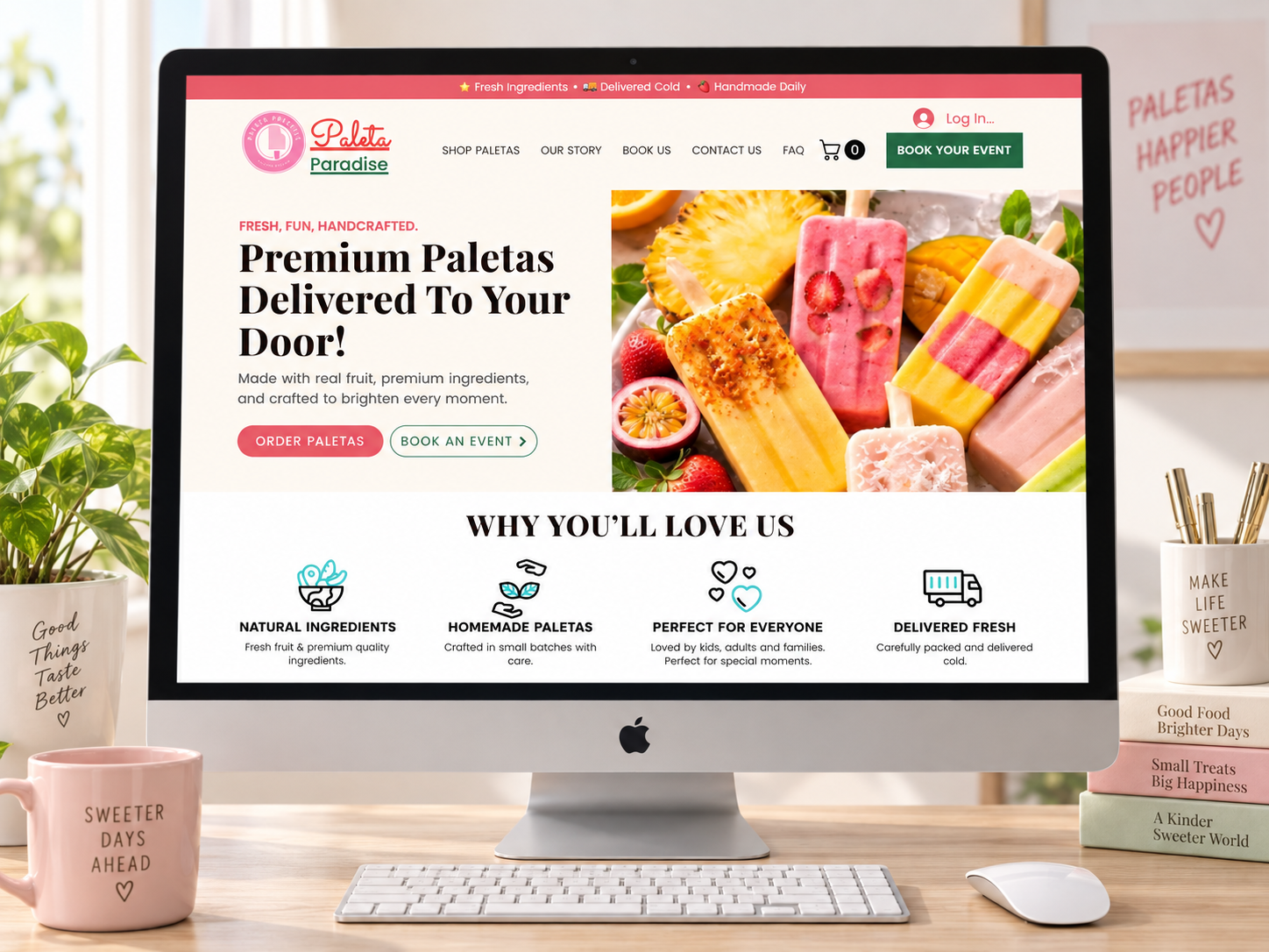 Frozen Dessert Ecommerce Brand desktop design