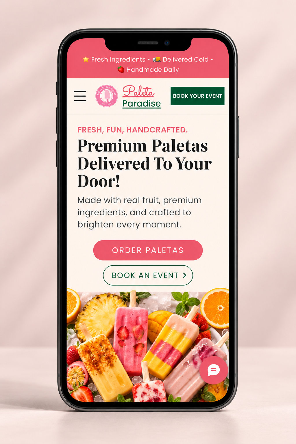 Frozen Dessert Ecommerce Brand mobile design